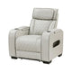 Fiya Power Reclining LED Chair | USB and Cup Holders | Taupe Faux Leather