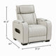 Fiya Power Reclining LED Chair | USB and Cup Holders | Taupe Faux Leather