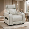Fiya Power Reclining LED Chair | USB and Cup Holders | Taupe Faux Leather