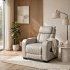 Fiya Power Reclining LED Chair | USB and Cup Holders | Taupe Faux Leather