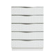 Lon Tall Dresser Chest | 5 Drawers | Edge Handles | Ribbed Front | Pearl White