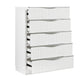Lon Tall Dresser Chest | 5 Drawers | Edge Handles | Ribbed Front | Pearl White