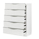 Lon Tall Dresser Chest | 5 Drawers | Edge Handles | Ribbed Front | Pearl White