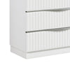 Lon Tall Dresser Chest | 5 Drawers | Edge Handles | Ribbed Front | Pearl White