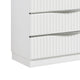 Lon Tall Dresser Chest | 5 Drawers | Edge Handles | Ribbed Front | Pearl White