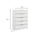 Lon Tall Dresser Chest | 5 Drawers | Edge Handles | Ribbed Front | Pearl White