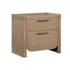 Rex Nightstand | 2 Drawers | Tray Top | Curved Bottom | Brown Hickory Veneer