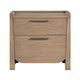 Rex Nightstand | 2 Drawers | Tray Top | Curved Bottom | Brown Hickory Veneer