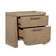 Rex Nightstand | 2 Drawers | Tray Top | Curved Bottom | Brown Hickory Veneer