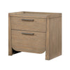Rex Nightstand | 2 Drawers | Tray Top | Curved Bottom | Brown Hickory Veneer