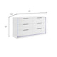 Luma Wide Dresser w LED | 6 Drawers | Metallic Silver-Gray Trim | White
