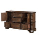 Gony Wide Dresser | 5 Drawers | 2 Cabinets | Traditional Carving | Dark Brown