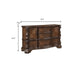 Gony Wide Dresser | 5 Drawers | 2 Cabinets | Traditional Carving | Dark Brown