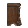 Gony Nightstand | 2 Drawers | Traditional Carving | Gold Accents | Dark Brown