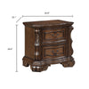 Gony Nightstand | 2 Drawers | Traditional Carving | Gold Accents | Dark Brown