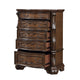 Gony Tall Dresser Chest | 5 Drawers | Traditional Carving | Gold | Dark Brown
