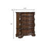 Gony Tall Dresser Chest | 5 Drawers | Traditional Carving | Gold | Dark Brown