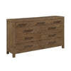 Masi Wide Dresser | 9 Drawers | Antique Handles | Transitional Style | Brown