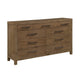 Masi Wide Dresser | 9 Drawers | Antique Handles | Transitional Style | Brown