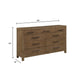 Masi Wide Dresser | 9 Drawers | Antique Handles | Transitional Style | Brown