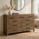 Masi Wide Dresser | 9 Drawers | Antique Handles | Transitional Style | Brown