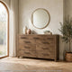 Masi Wide Dresser | 9 Drawers | Antique Handles | Transitional Style | Brown