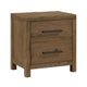 Masi Nightstand | 2 Drawers | Built-In USB Ports | Transitional Style | Brown