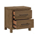 Masi Nightstand | 2 Drawers | Built-In USB Ports | Transitional Style | Brown