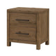 Masi Nightstand | 2 Drawers | Built-In USB Ports | Transitional Style | Brown
