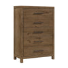 Masi Tall Dresser Chest | 5 Drawers | Transitional Style | Brown Wood