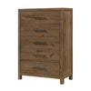 Masi Tall Dresser Chest | 5 Drawers | Transitional Style | Brown Wood