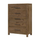 Masi Tall Dresser Chest | 5 Drawers | Transitional Style | Brown Wood