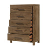 Masi Tall Dresser Chest | 5 Drawers | Transitional Style | Brown Wood