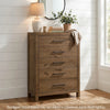 Masi Tall Dresser Chest | 5 Drawers | Transitional Style | Brown Wood