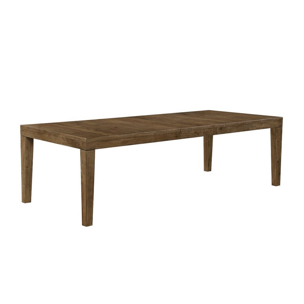 Masi Dining Table | Self Storing Extension Leaf |  Brown Wood 84-102"