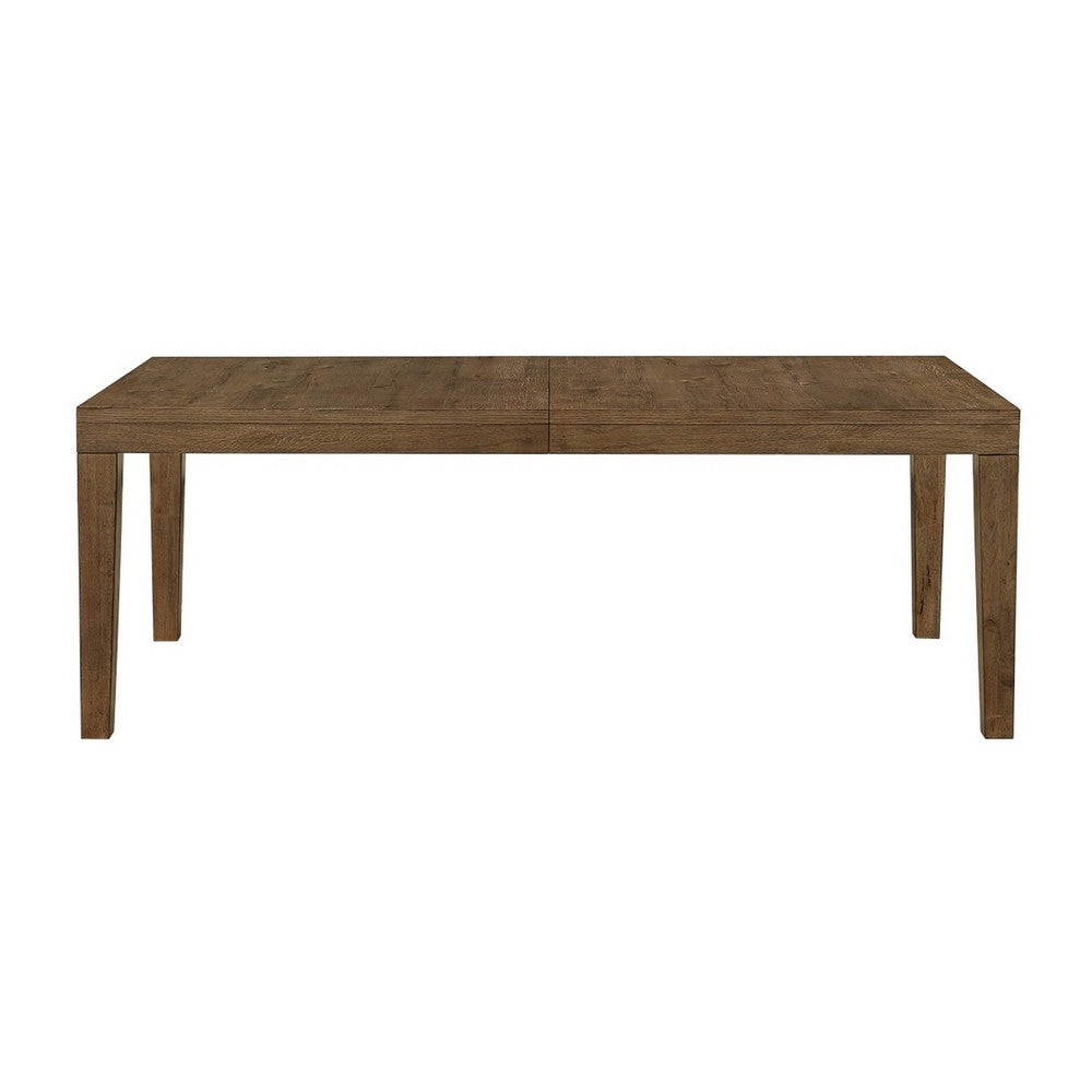 Masi Dining Table | Self Storing Extension Leaf |  Brown Wood 84-102"