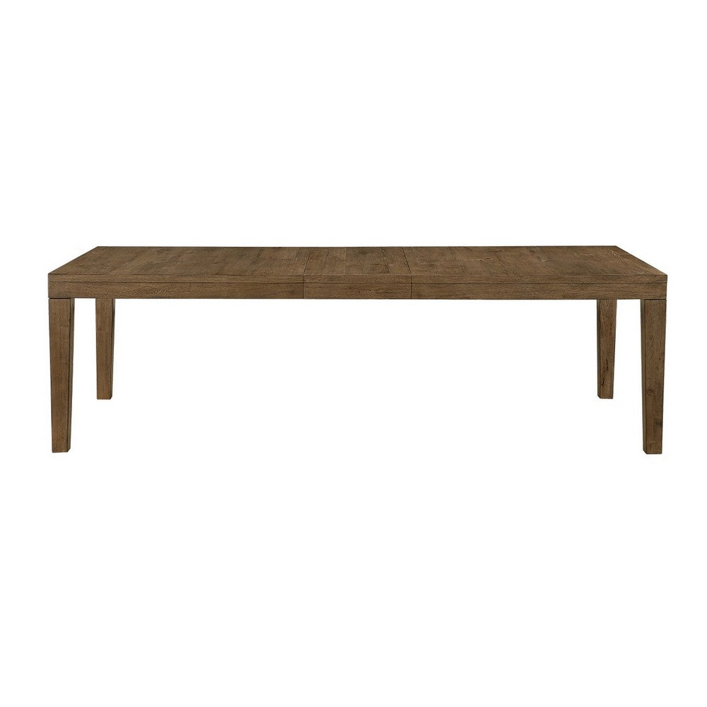 Masi Dining Table | Self Storing Extension Leaf |  Brown Wood 84-102"