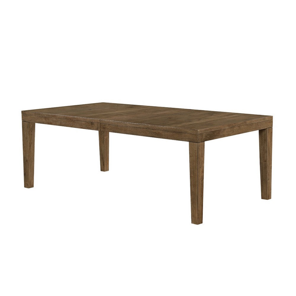 Masi Dining Table | Self Storing Extension Leaf |  Brown Wood 84-102"