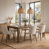 Masi Dining Table | Self Storing Extension Leaf |  Brown Wood 84-102"