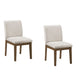 Masi Dining Side Chair Set of 2 | Padded Seat | Light Gray Polyester | Brown