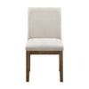 Masi Dining Side Chair Set of 2 | Padded Seat | Light Gray Polyester | Brown