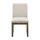 Masi Dining Side Chair Set of 2 | Padded Seat | Light Gray Polyester | Brown