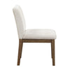 Masi Dining Side Chair Set of 2 | Padded Seat | Light Gray Polyester | Brown