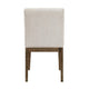 Masi Dining Side Chair Set of 2 | Padded Seat | Light Gray Polyester | Brown