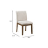 Masi Dining Side Chair Set of 2 | Padded Seat | Light Gray Polyester | Brown