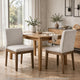 Masi Dining Side Chair Set of 2 | Padded Seat | Light Gray Polyester | Brown
