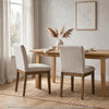 Masi Dining Side Chair Set of 2 | Padded Seat | Light Gray Polyester | Brown