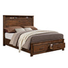 King Bedroom Set, Brown, 5pc w 2 Nightstands, Dresser, Mirror