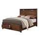 King Bedroom Set, Brown, 5pc w 2 Nightstands, Dresser, Mirror