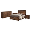 King Bedroom Set, Storage Design, Brown, 4pc w 2 Nightstands, Dresser